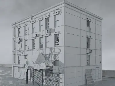 Archmodels vol 265 - collection of post apocalyptic buildings 3D model