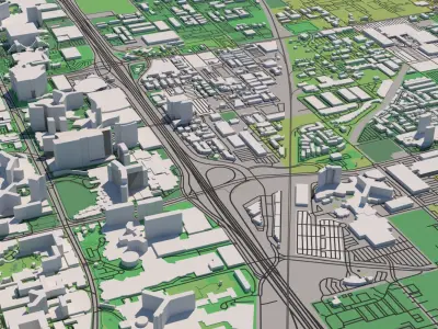 Las Vegas Nevada 40x40km 3D City Map 3D model