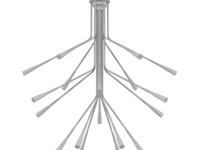 Lightweight modern chandelier with branches hanging from it 3D model