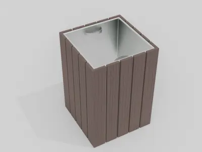 Outdoor Trash Can 2 Free low-poly 3D model