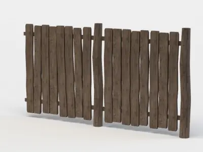 Fence segment Low-poly 3D model