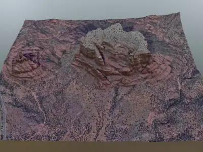 Courthouse Butte and Bell Rock Multipurpose Terrain Model 3D model