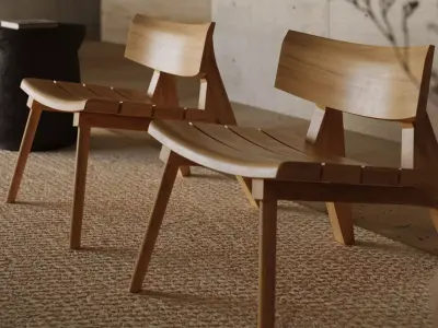 Modern Parota Wood Lounge Chair - 3dsMax  Corona  3D model
