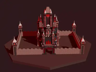Low Poly Castle Free 3D model