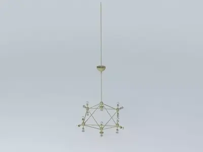 Chandelier with Mirror Bulbs 3D model