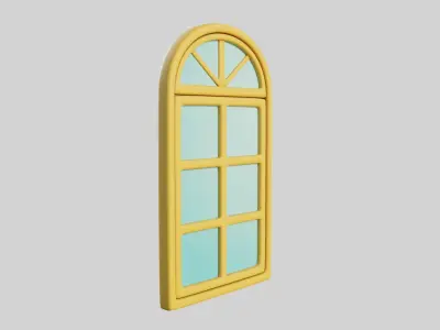 Cartoon Window 10a 3D model