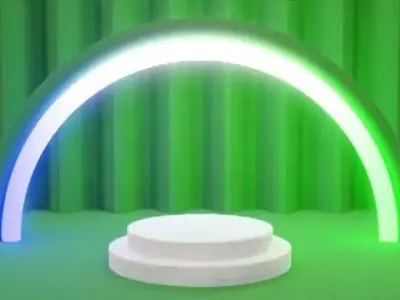 Round podium with neon light 3D model