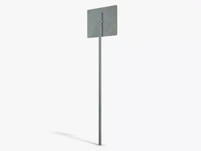 Construction Zone Sign Low-poly 3D model