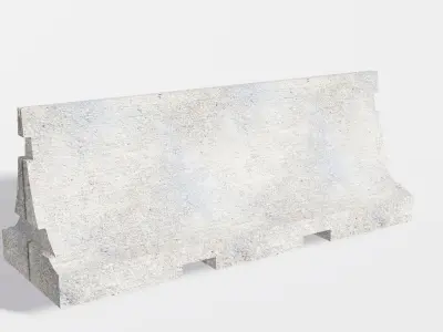 Concrete Barrier Low-poly 3D model 22