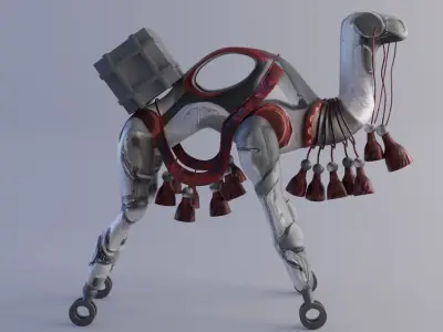 Sci-Fi Robotic Camel 3D Model Low-poly 3D model