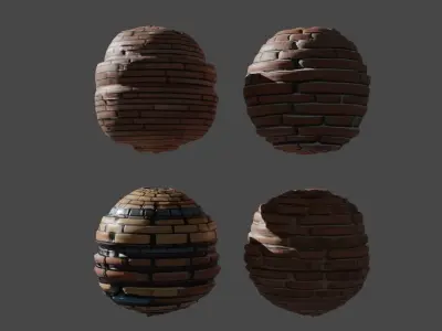 4 brick walls Texture