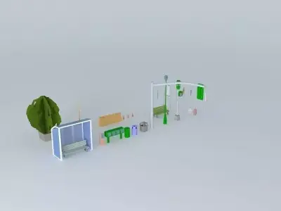 American Street Furniture %26 Props Free 3D model