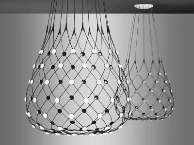 Mesh light hanging from net 3D model