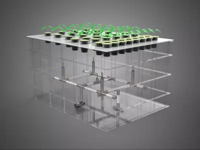 SEEDLING AEROPONICS BOX GRID PLANT ROOT TRAY CULTIVATION GARDEN 3D model