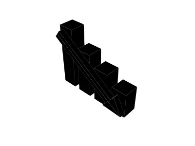 Bar Chart Decrease Icon v1 004 Low-poly 3D model