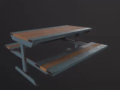 Skate Park Bench 3D Model Low-poly 3D model
