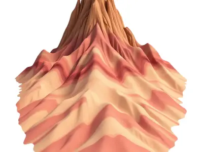 Layered Desert Mountain model pack Low-poly 3D model