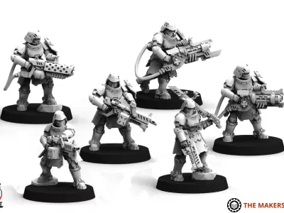 Daughters of War - Heavy Weapon Squad 3D print model