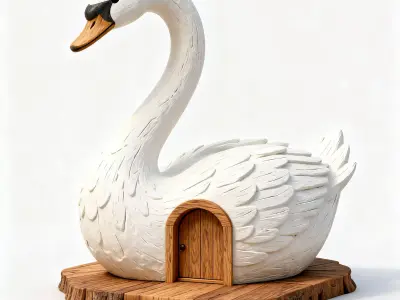 The Serene Sanctuary White Swan Pavilion 3D Model Low-poly 3D model