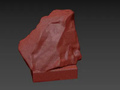 Memorial stone Scan Low-poly 3D model