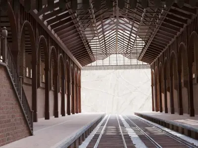 railway station Free 3D model