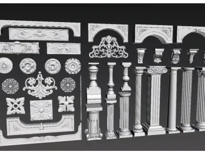  European decorative components 3D model