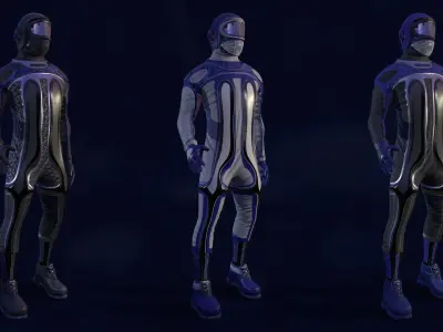 Sci-Fi Pilot Low-poly 3D model