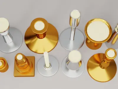 Candles Set 3D model