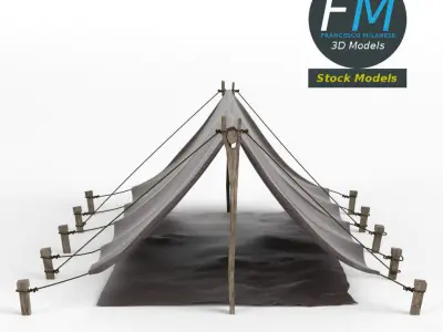 Simple pup tent 3D model