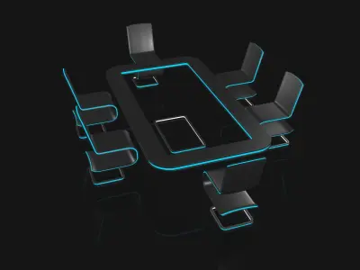 Sci Fi Confrence Table 3D model