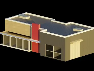 bulding store full set Low-poly 3D model