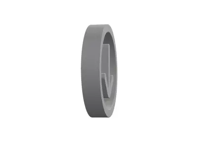 3d arrow circle down Low-poly 3D model
