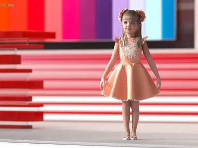  Girl Child with Holiday Accessories Collection 