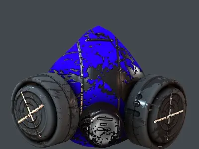 Gas mask helmet 3d model scifi Low-poly Low-poly 3D model Low-poly 3D model