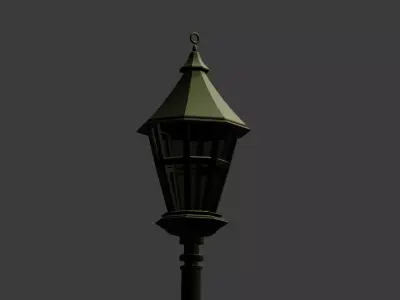 Medeival Lamp Post Low-poly 3D model