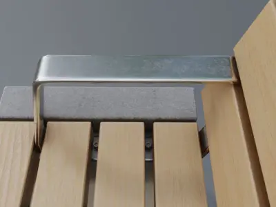 Street Bench 10 Version 3 Low-poly 3D model