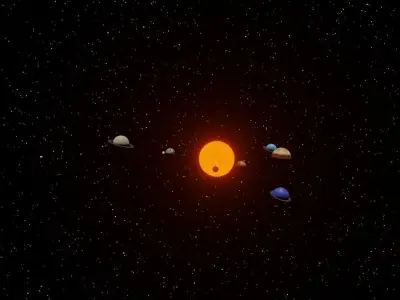 Solar system Free low-poly 3D model