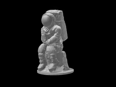 The Thinker Astronaut 3D print model 3D print model