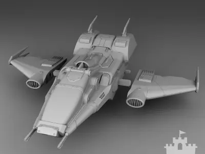 Space fighter 3D print model
