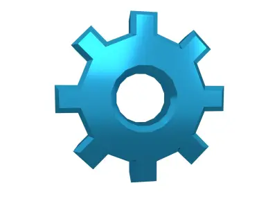 Gear Symbol v2 010 Low-poly 3D model