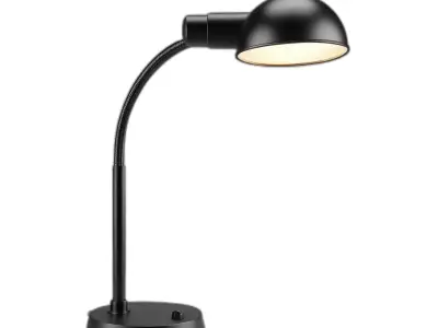 Modern Black Flexible Desk Lamp Low-poly 3D model