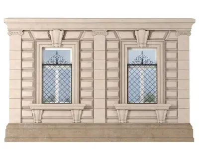 Classic rusticated facad 3D model