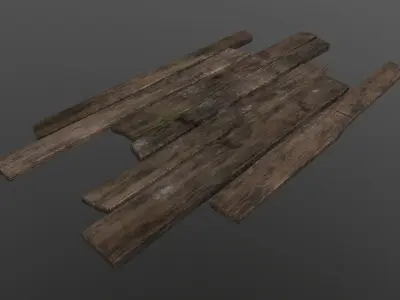Wooden planks Low-poly 3D model