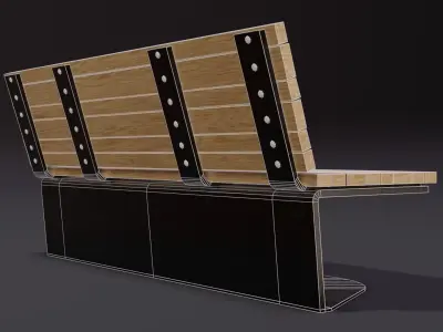 Park Bench Model 2 Low-poly 3D model