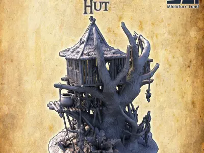 Swamp Witch Hut - Tabletop Terrain - 28 MM 3D print model