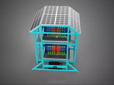 TOWER POWERED SOLAR PANEL PV ROTARY HYDROPONIC GARDEN PLANT FARM 3D model