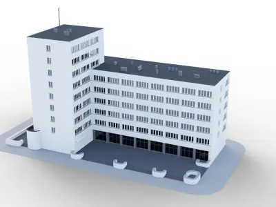 Eastern European Building 003 Low-poly 3D model