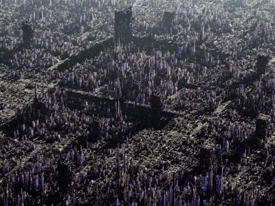 Greeble City Pieces Low-poly 3D model