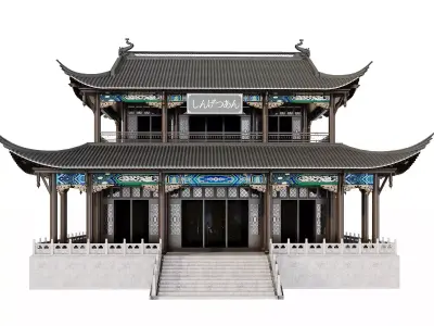 Japan Temple Hall 3D model