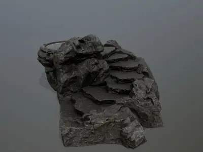 Ladder piece of rock Low-poly 3D model